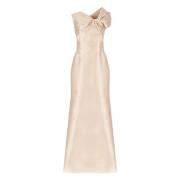 Alberta Ferretti Elegant Ivory One Shoulder Klänning Beige, Dam