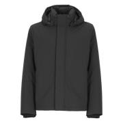 Woolrich Svart Vadderad Jacka med Avtagbar Huva Black, Herr