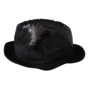 Dolce & Gabbana Svart paljett Fedora hatt Black, Herr