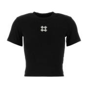 Amiri Stretch Bomullsblandning Svart T-shirt Black, Dam