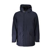 Woolrich Blå Bomullsparka med Huva Blue, Herr