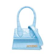 Jacquemus Mini Läder Axelväska Blå Blue, Dam