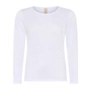 Skovhuus Feminine O-Neck Pullover Blus Vit White, Dam