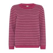 Skovhuus Mini Jaquard O-Neck Pullo Blus Pink, Dam