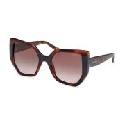 Guess Geometriska solglasögon i mörkt Havana-acetat Brown, Dam