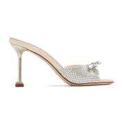 Miu Miu Silver Kristall Slip-On Skor Gray, Dam