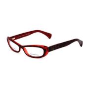 Alexander McQueen Röd Acetatram Glasögon med Havana Skiva Red, Dam