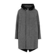 Jil Sander Stilig Grå Ull Parkas Gray, Dam