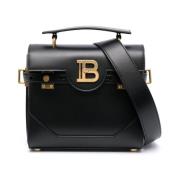 Balmain Svart Kalvskinn B-Buzz Axelväska Black, Dam