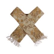 Dolce & Gabbana Beige Guld Jacquard Shawl Sjal Beige, Herr