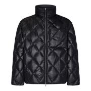 Jil Sander Svart Diamantquiltad Dunjacka Black, Herr