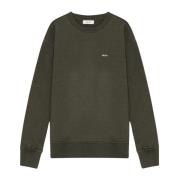 Nn07 Mörk Army Sweatshirt med Bröstlogo Brodyr Green, Herr