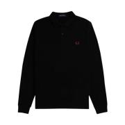 Fred Perry Långärmad Tennis Polo Tröja Black, Herr