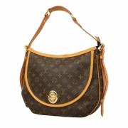 Louis Vuitton Vintage Pre-owned Tyg axelremsvskor Brown, Dam