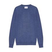 Nn07 Blå Lättvikts Sweater Ted Stickad Blue, Herr