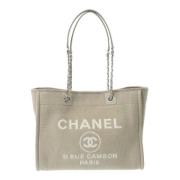 Chanel Vintage Pre-owned Canvas chanel-vskor Beige, Dam