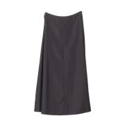 Moschino Svart Taffeta Långkjol Black, Dam