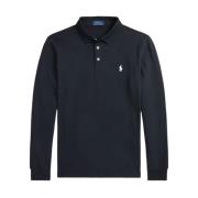 Ralph Lauren Custom Slim Fit Stretch Mesh Pikétröja Black, Herr