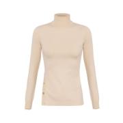 Elisabetta Franchi Stilren Stickad Topp Beige, Dam