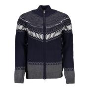 Gant Blå Kortärmad Cardigan med Dragkedja Blue, Herr