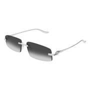 Cartier Metall Rimless Panther Solglasögon Gray, Unisex