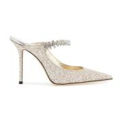 Jimmy Choo Glittertygsmules med Kristallrem Yellow, Dam