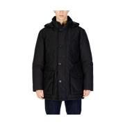 Hugo Boss Svart Polyesterjacka Höst/Vinter Kollektion Black, Herr