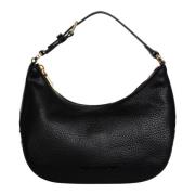 Love Moschino Logo Hobo Väska med Justerbar Rem Black, Dam