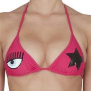 Chiara Ferragni Collection Fuchsia Triangel Bikini med Tryck Pink, Dam