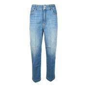 Love Moschino Stiliga Jeans med Bomullsblandning Blue, Dam