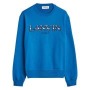 Lanvin Broderad logotröja i blått Blue, Herr