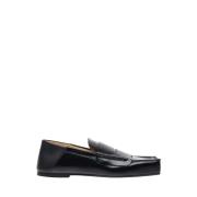 Jacquemus Fyrkantig Tå Läder Loafers Black, Herr