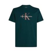 Calvin Klein Grön Logotyp Bomull T-shirt Green, Herr