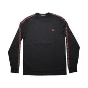 Fred Perry Taped Long Sleeve Tee Black, Dam