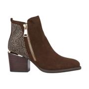 Alma EN Pena Glitter dragkedja ankel boot Brown, Dam