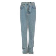 Moschino Lyxiga Straight-Leg Jeans Blue, Dam