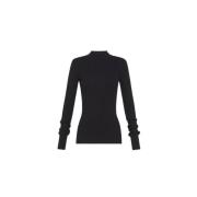 Forte Forte Räfflad Merinos Turtleneck Sweater Black, Dam