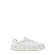 Jil Sander Minimalistiska Lädersneakers White, Herr