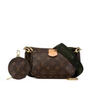 Louis Vuitton Vintage Pre-owned Canvas axelremsvskor Brown, Dam