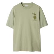 Burberry Grön T-shirt med Equestrian Knight Design Green, Herr