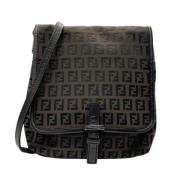 Fendi Vintage Pre-owned Canvas axelremsvskor Black, Dam