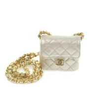 Chanel Vintage Pre-owned Laeder crossbodyvskor Gray, Dam