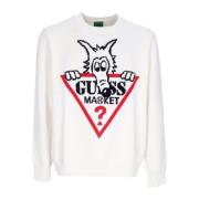 Guess Crewneck Sweater Sandy Shore White, Herr