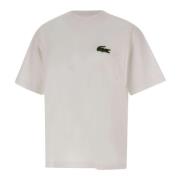 Lacoste Vit Bomull T-shirt med Ikoniskt Logotyp White, Herr