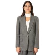 Simona Corsellini Grafit Melange Tailleur Jacka Gray, Dam