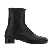 Maison Margiela Svarta läder Tabi ankelboots Black, Herr