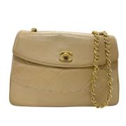 Chanel Vintage Pre-owned Laeder axelremsvskor Beige, Dam