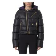 Just Cavalli Kort Bomberjacka med Unik Ficklayout Black, Dam