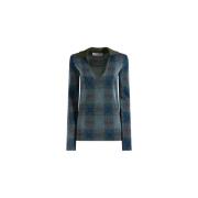 Circus Hotel Pixel Check Jacquard Polo Shirt Blue, Dam