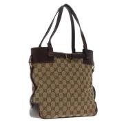 Gucci Vintage Pre-owned Canvas gucci-vskor Beige, Dam